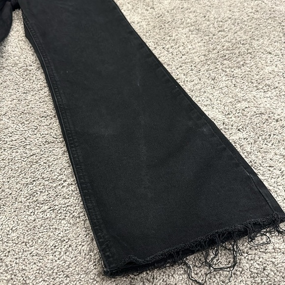 Mango Raw Hem Crop Flare Jeans (US 4, Black) - Picture 6 of 11